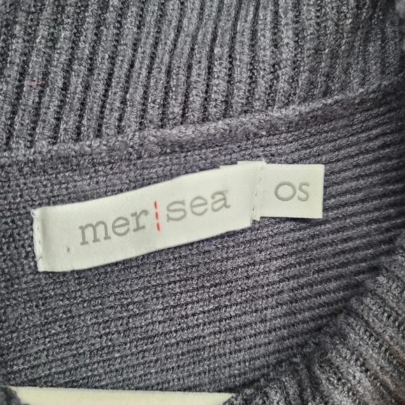 Mer sea greyish bluish Pancho sweater turtleneck one size fits up to large - Picture 5 of 6